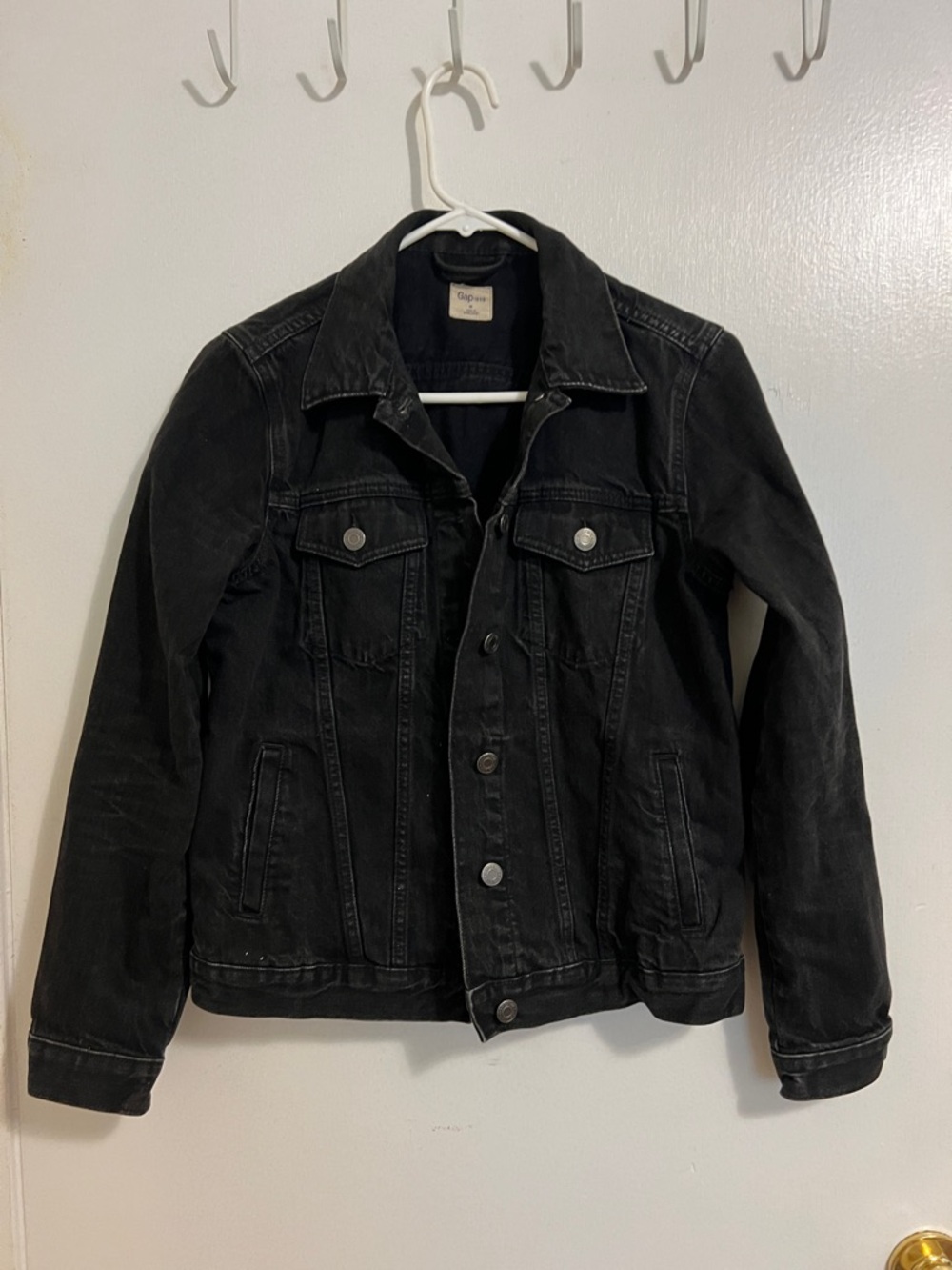 Gap 1969 Black Denim Jacket with zipper sides